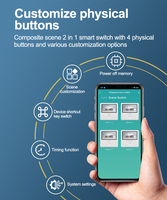 Tuya Zigbee AG Interrupteur mural en verre trempé 1-8 Gang Smart Switch pour fil en direct et neutre