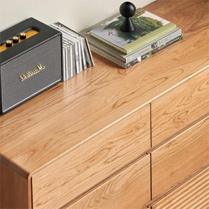 <span class=keywords><strong>Commode</strong></span> étroite à 5 <span class=keywords><strong>tiroirs</strong></span> <span class=keywords><strong>en</strong></span> chêne massif, style moderne minimaliste, avec <span class=keywords><strong>tiroirs</strong></span> cannelés et pieds coniques, pour chambre à coucher - Product Image 3