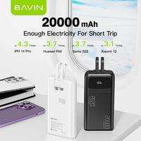 BAVIN 20000mah Pd20w 22.5w PC007Spro Banque d'alimentation portable à charge rapide avec écran LED Câble de charge
