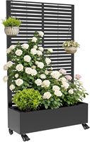 Jardinière moderne en métal à prix de gros, multifonctionnelle, étanche, antirouille, en aluminium avec roues verrouillables