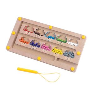 Labyrinthe de perles en <span class=keywords><strong>bois</strong></span> unisexe pour enfants, éveil numérique, classification des couleurs, développement cognitif - Product Image 1