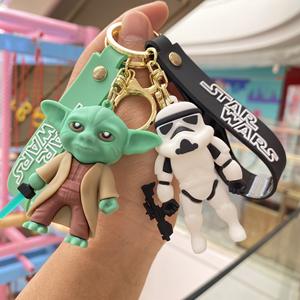 Belle étoile bébé Yoda <span class=keywords><strong>Wars</strong></span> téléphone portable porte-clés pendentif en plastique pour livre sac Couple clés de voiture cadeaux suspendus - Product Image 2