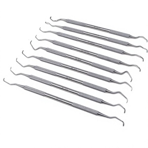 Curettes manuelles en acier inoxydable chirurgical, instruments dentaires, usage hospitalier, ensemble d'instruments de classe I, garantie 1 an - Product Image 5