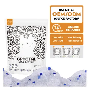 Fabricación de arena para gatos de cristal Inodoro al por mayor Arena para gatos Arena Cristal Sílice