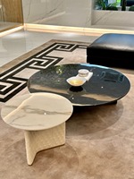 Canapé d'angle inclinable de luxe italien européen en cuir véritable pour villas et hôtels