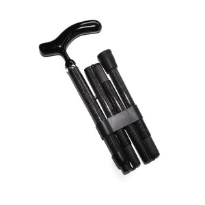 Canne télescopique pliable de style européen, bâton de marche ultraléger en fibre de carbone pour personnes âgées, conception portable, noir - Product Image 1