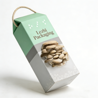 Boîte d'emballage personnalisée en gros pour kit de champignons frais avec poignée, boîte en carton ondulé E-flute économique avec fenêtre