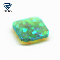 3*3-10*10mm opale synthétique multicolore carré dos plat cabochon coupé opale OP #11 vert clair opale de feu cabochon pierres précieuses en vrac