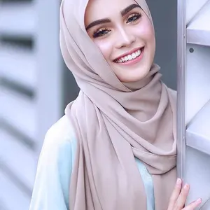Supplier Custom Scarf Chiffon Hijab Muslim Woman Scarves Shawls Ethnic Scarves For Women Stylish Jersey Hijab