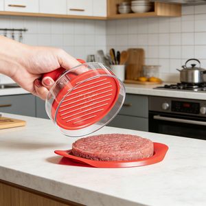 ANJUKE - Prensa para Hamburguesas de Plástico Antiadherente Resistente al Calor, Ajustable, para <span class=keywords><strong>Barbacoa</strong></span> al Aire Libre, Hace Hamburguesas de 1/2 LB y 1/4 LB, Base Plana y Lisa - Product Image 1