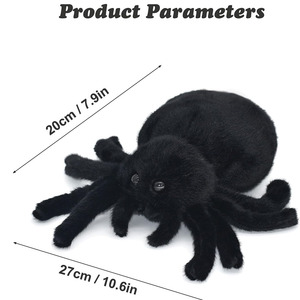 7108 realistico soffice peluche bianco e nero ragno peluche giocattoli di peluche che abbracciano bambole di animali regali di Halloween per bambino ragno - Product Image 2