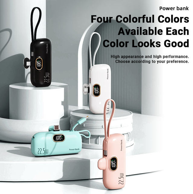 Ultra Thin 5000mAh Keychain Power Bank Portable Phone Charger Custom Logo Supported