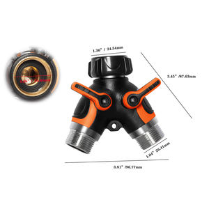 Adaptateur de raccordement à 2 voies pour <span class=keywords><strong>tuyau</strong></span> d'<span class=keywords><strong>arrosage</strong></span> de jardin, connecteur en Y 3/4, vanne d'arrêt, irrigation de jardin, utilisation intérieure/extérieure, plastique, alliage de zinc, ANSI - Product Image 3