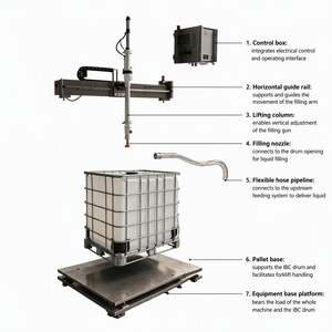 Máquina de Llenado y Pesaje IBC Semiautomática de un Solo Cabezal, Lanza de Llenado de Altura Ajustable, Llenado por Encima y por Debajo del Nivel de Líquido - Product Image 3