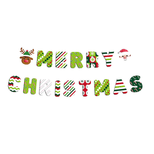 Fábrica al por mayor papel personalizado muñeco de nieve Santa Claus papel banderas guirnalda fiesta Banner colgante Navidad decoración del hogar - Product Image 5