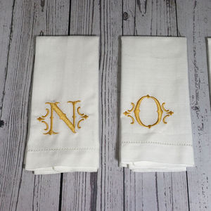Handmade 100% Linen <b>Cloth</b> Napkins Custom Embroidered <b>Disposable</b> Weddings Corporate Events Reusable Modern Style Home Airplane - Product Image 3
