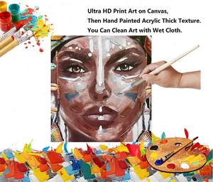 <span class=keywords><strong>Grandi</strong></span> <span class=keywords><strong>Stampe</strong></span> <span class=keywords><strong>su</strong></span> <span class=keywords><strong>Tela</strong></span> e Arte Murale per Casa, Quadri Moderni 3D Dipinti a Mano di Donna Indiana Colorata - Product Image 4
