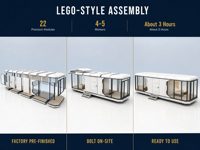 Capsule spatiale de glamping de luxe, maison préfabriquée étanche pour l'extérieur, idéale pour les centres de villégiature et les parcs