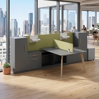 Poste de travail de bureau individuel moderne en bois avec cloison de séparation pour employé, ensemble de mobilier de direction de luxe