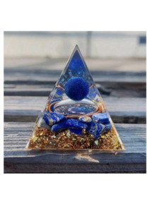 Nueva Pirámide de Orgonita con Bola de Lapislázuli y Cristal Artesanal - Piedra Rodante de Hoja de Oro para Sanación, Meditación, Decoración del Hogar y Regalo - Product Image 5