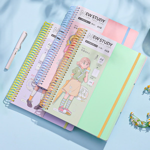 Cuaderno al por mayor A5 cuadernos horizontales de rejilla de bobina grande para estudiantes 120 hojas de Bloc de notas colorido PP cuaderno espiral desgarrable - Product Image 1