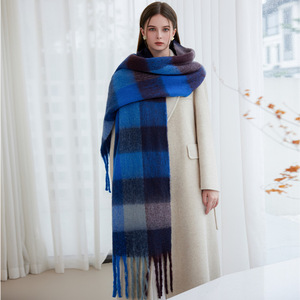 Hiver Nouveau Style Européen et Américain Echarpe AC Colorée Avec Grille Arc-En-Ciel Echarpe Chaude Épaissie - Product Image 3