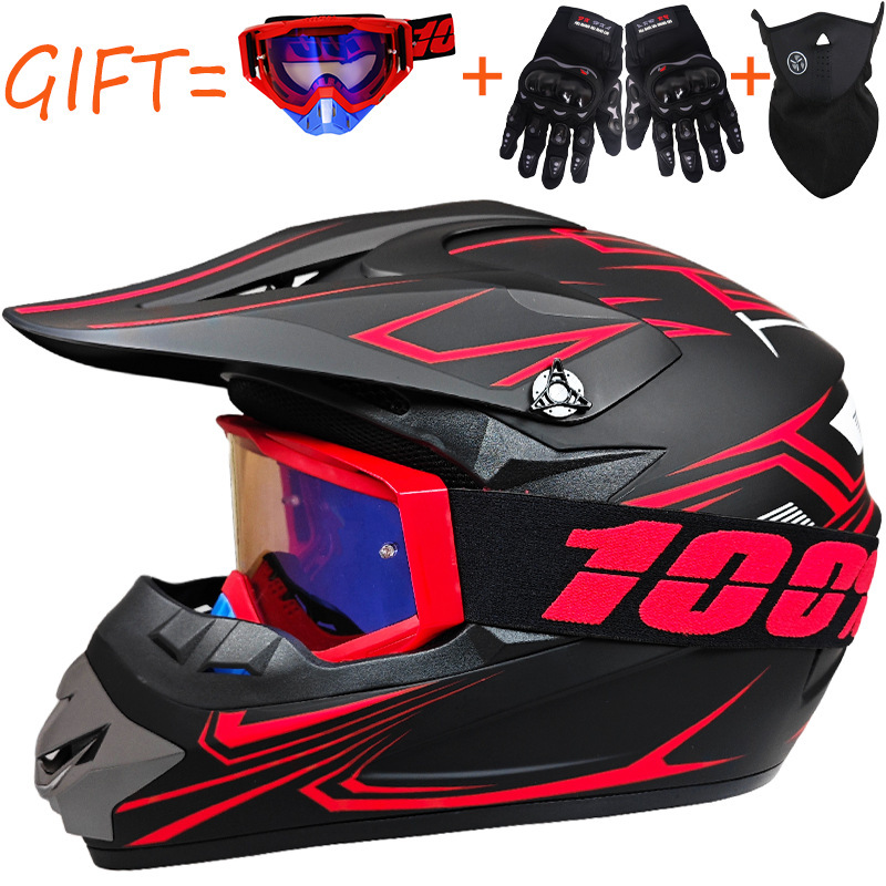Red Phantom comes with red-framed blue-nose 100 goggles