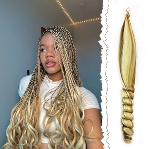 Treccine Jumbo Box Braids Pre-Stirate in Fibra Resistente alle Alte Temperature, Morbide, Effetto Yaki, Facili da Lavorare, Texture Ondulata Effetto Acqua, Riccioli all'Uncinetto - Product Image 1