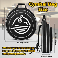 Échantillon gratuit Sac de batterie de snare en coton simple couche 12-14 pouces Ensemble de sacs Double bandoulière Sangle télescopique pour le dos Sac de batterie d'instrument