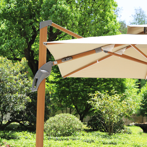 Parasols de patio en bois avec éclairage LED solaire, parasol de plage - Product Image 4