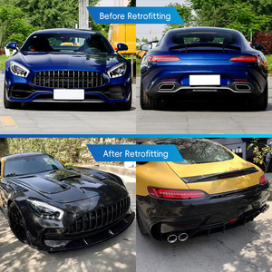 Kit de carrocería de fibra de carbono para modificación y actualización de automóviles Benz 2015-2023, incluye parachoques delantero, capó, guardabarros, parachoques trasero. - Product Image 2