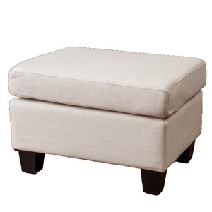 Taburete pequeño de tela minimalista moderno, rectangular con reposapiés, para uso doméstico, tapizado en gris y blanco, taburete para cambiar zapatos - Product Image 5