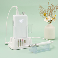 Nouvelle perceuse à ongles sans fil portable en acier inoxydable, étanche, 45000 tr/min, 85W, avec écran complet et chargeur sans fil