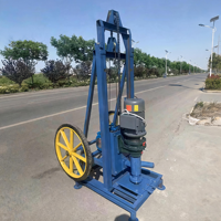 Plateforme de forage de puits d'eau portable sur roues, moteur électrique, forage de 180 mm, pour l'irrigation des fermes, l'alimentation en eau domestique
