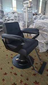 Commercial Black Hydraulic Barber <b>Chair</b> Heavy Duty Styling <b>Chair</b> with Comfort <b>Leather</b> for Modern Hair Salon - Product Image 4