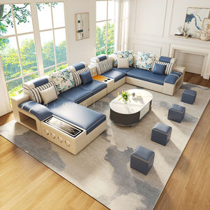 आधुनिक लक्जरी चमड़े के सोफे के साथ घर के उपयोग के लिए साइड टेबल सोफे के साथ अच्छी गुणवत्ता वाले कोने सोफे के साथ - Product Image 2