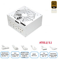 Fuente de Alimentación para PC de 1000W 80 PLUS Gold PCI-E 5.0, Completamente Modular, para Juegos, Compatible con Tarjetas Gráficas de las Series 30/40