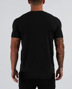 Summer Small V-Neck Fashion Black Pure Cotton Sports T-Shirt Casual Fashionable Breathable Blank Training plain t shirt - Product Image 3