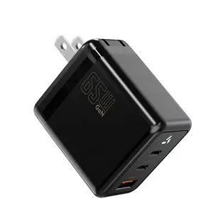 PD 65W Travel Charger USB A+C Ports With US/EU/UK/AU Plug Foldable Charger For Cellphone