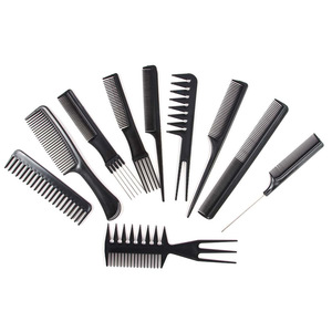 Carbone Antistatique Professionnel 10pcs Peignes À Cheveux Ensemble Salon <span class=keywords><strong>Barber</strong></span> Peigne <span class=keywords><strong>Kit</strong></span> Brosses Outils De Coiffure - Product Image 1