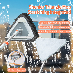 Limpiacristales Triangular Multifuncional con Mango Telescópico <span class=keywords><strong>de</strong></span> Silicona+PP Ecológico para el Hogar, Venta al Por Mayor del Fabricante - Product Image 2