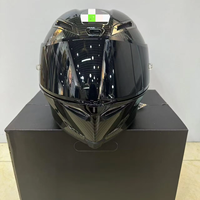 Nouveau casque de moto intégral noir brillant en matériau FRP, taille 52-61 mm, ajustement universel, utilisation quatre saisons, pour hommes et femmes, usage urbain