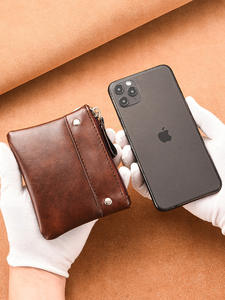 IMooo Design Factory Prijs Kort Portemonneetje Zacht Dun Effen Kleur PU Leder Handgemaakt Multifunctioneel Munt Portemonneetje Mini Promotioneel - Product Image 4