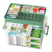 Trousse médicale transparente avec plateau de séparation amovible, conteneurs de rangement hermétiques à double couche, organiseur de pilules portable en plastique