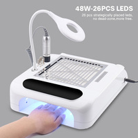 Perceuse à ongles 6 en 1 aspirateur oreiller à main lampe de Table à ongles Led Uv professionnelle 48w pour Salon de manucure