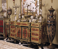 Yips LD-1203-0042 série européenne armoire de buffet de luxe sculpture en résine peinte à la main motif feuille d'or bois pour salle à manger