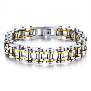 Gold Plated 316L Stainless Steel Fashion Sports <strong>Bike</strong> <strong>Chain</strong> Style Mens <strong>Bracelet</strong> - Product Image 5