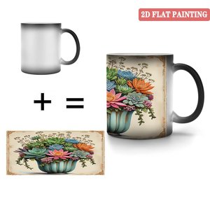 Frosted Black <b>Ceramic</b> Mug 11oz Heat Color Changing Blank <b>Cup</b> For Gift Shop Supply - Product Image 4