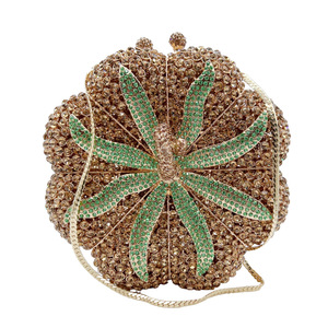 กระเป๋าเงินประดับพลอยเทียมรูปฟักทองแปลกใหม่กระเป๋าสะพายไหล่น่ารักสำหรับงานเลี้ยงในงานเทศกาล - Product Image 2