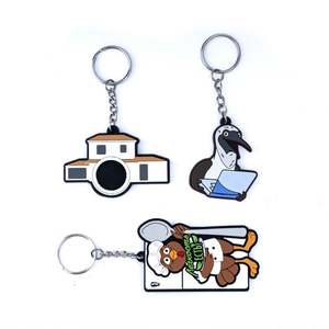 Logo personnalisé 2D porte-clés en caoutchouc PVC souple porte-clés de mode PVC souple avec porte-clés - Product Image 2